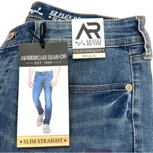 Men Denim Slim Straight 32x32 Greenbay Blue American Rag CIE EZ Flex Stretch New